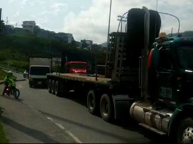 Protesta de camioneros en Manizales.