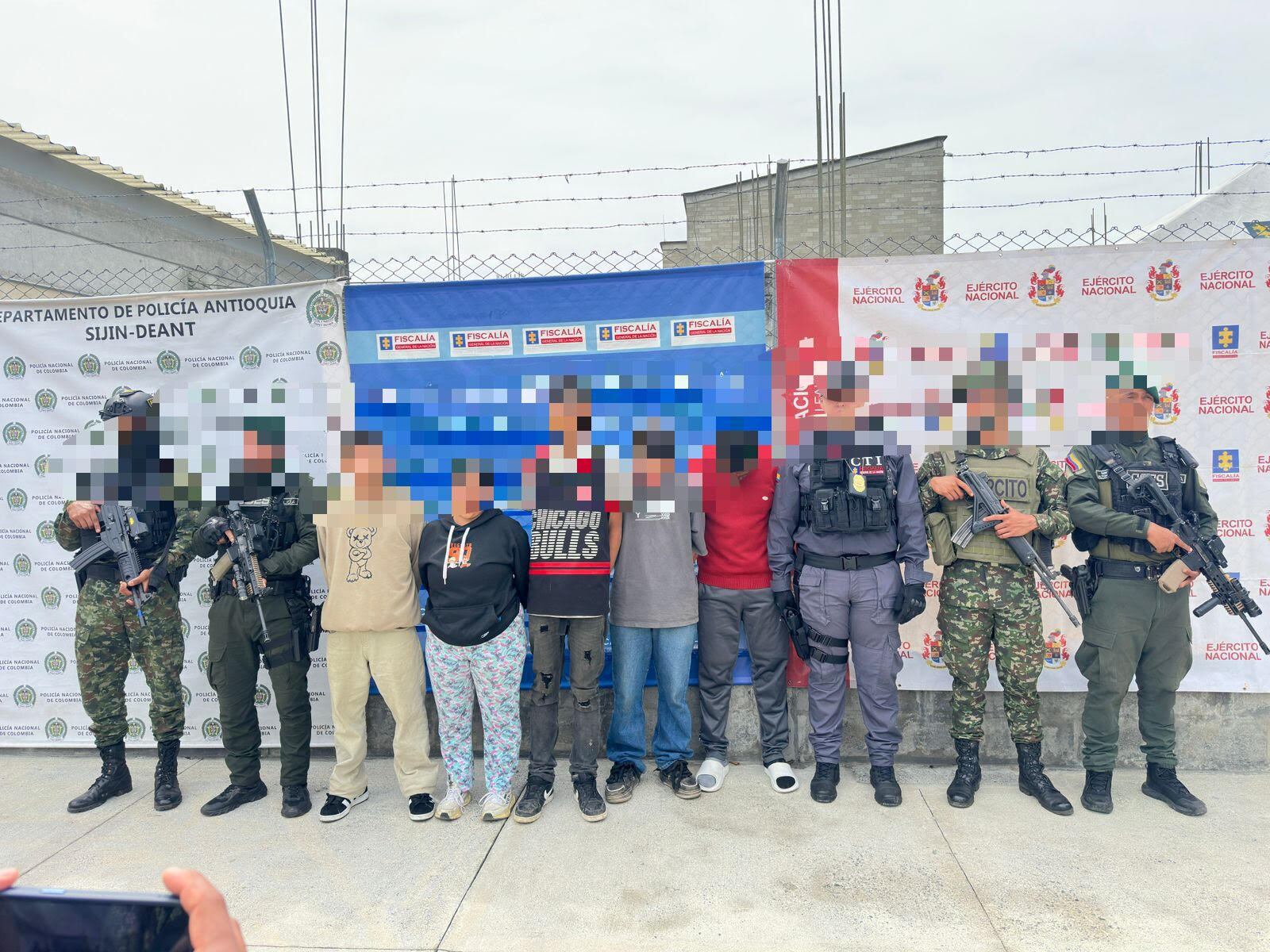 Capturados por tráfico de drogas en Abejorral, Antioquia. Foto: Cortesía.