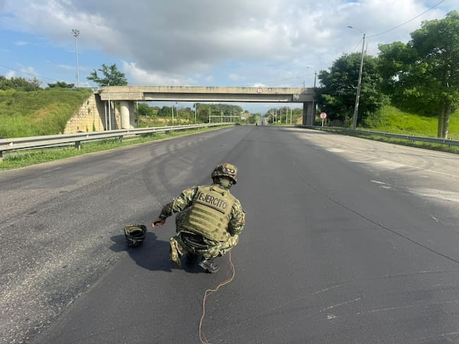 Artefacto explosivo. Foto: Ejército.