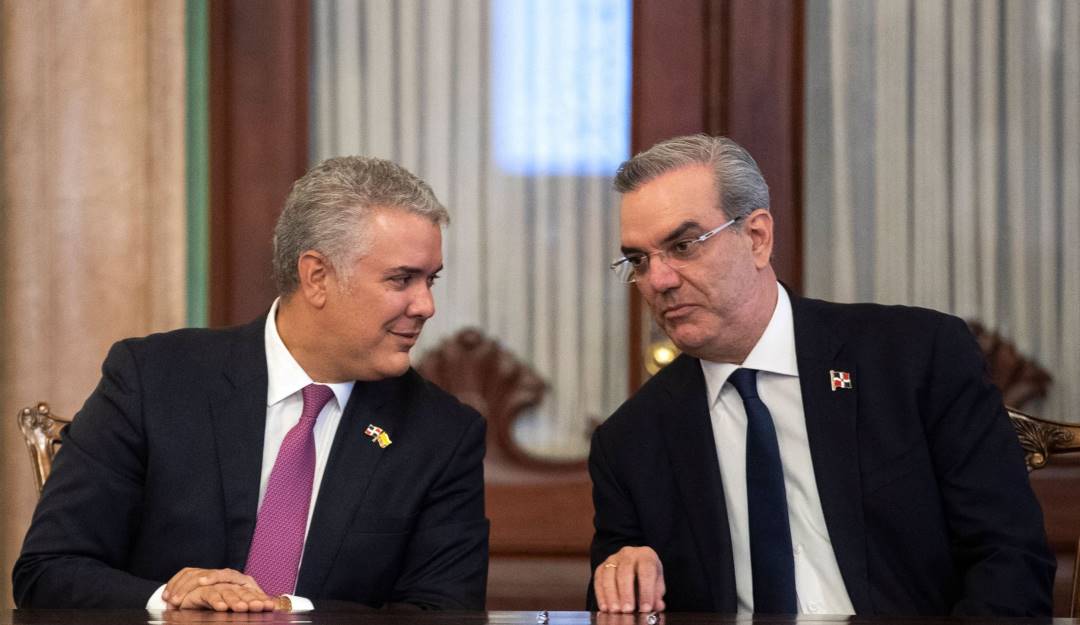 El presidente colombiano, Iván Duque y su homólogo dominicano, Luis Abinader.                   Foto: Getty 