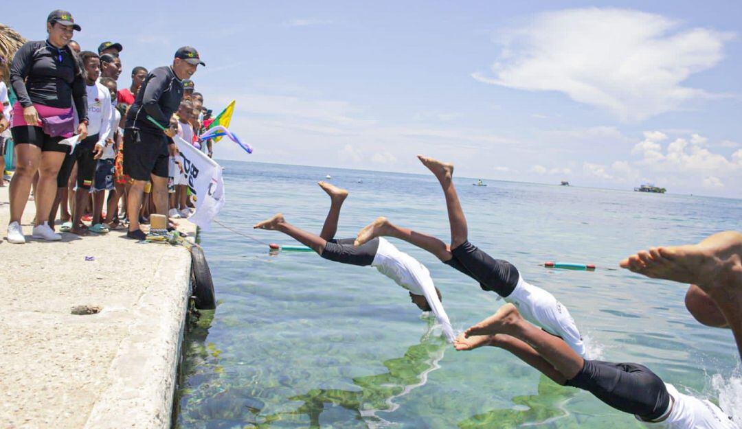 Por primera vez, los isleños de esta zona insular de Cartagena disfrutaron de un evento deportivo que impactó a más de 300 personas