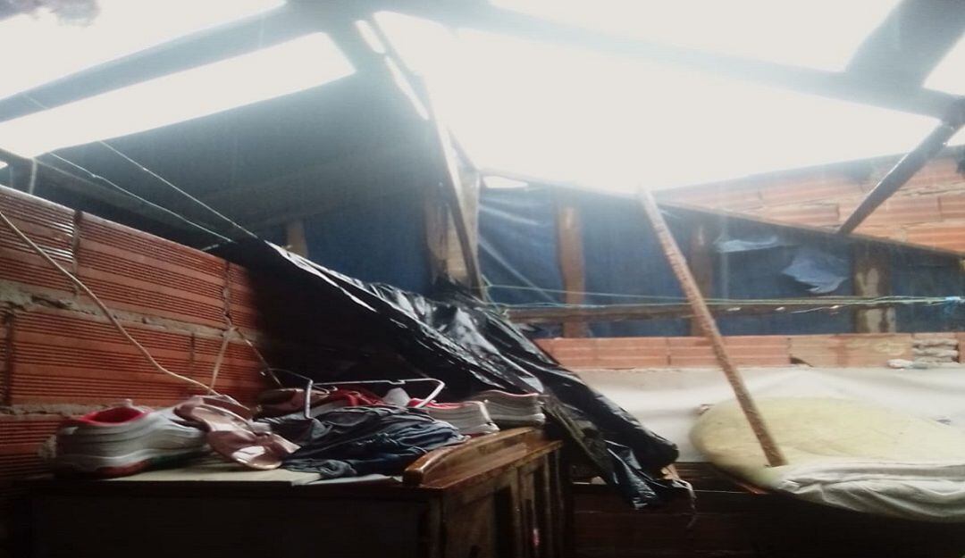 Una de las casas afectadas en el barrio 7 de Agosto.