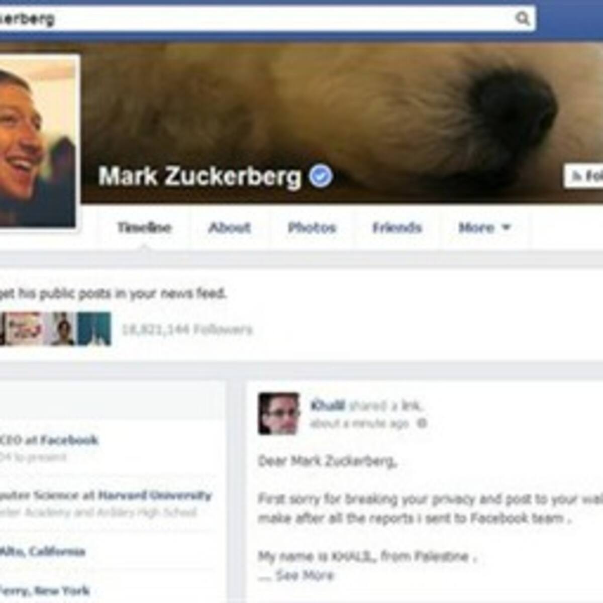 Hackearon el Facebook de Mark Zuckerberg