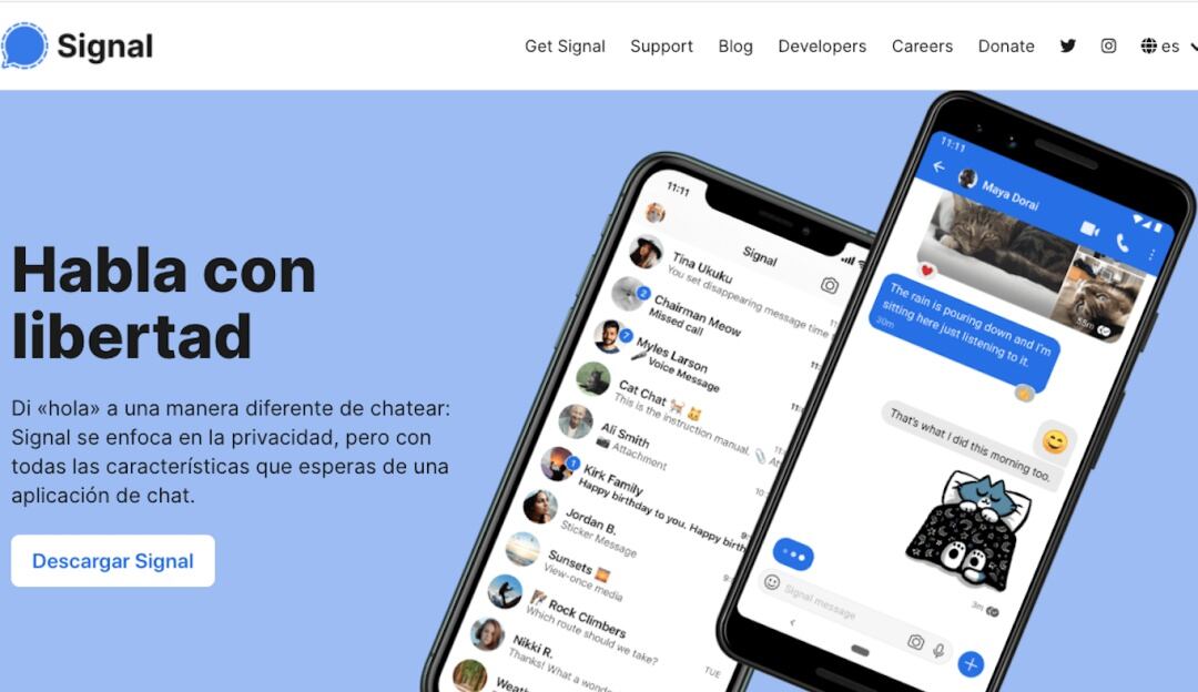 Aplicación de mensajes instantáneos Signal