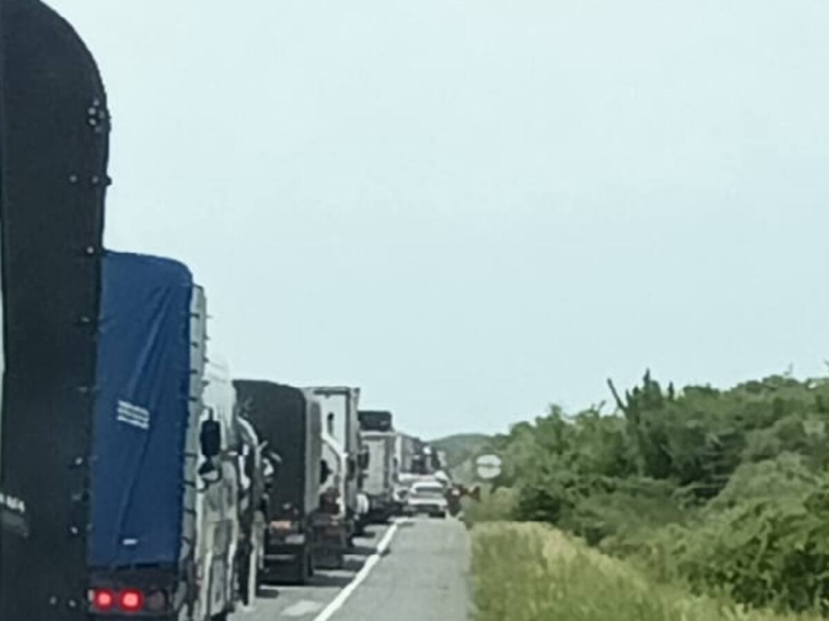 Extrabajadores de la Alcaldía de Ciénaga bloquean la Troncal del Caribe