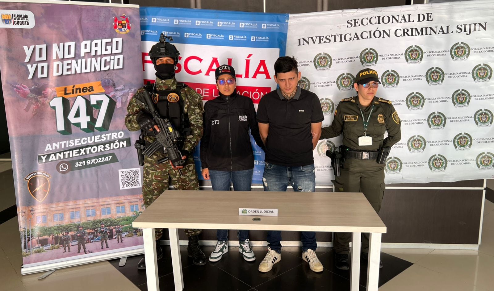 Capturado alias 'Rolo' en el barrio 7 de Agosto. / Foto: Policía Mecuc.