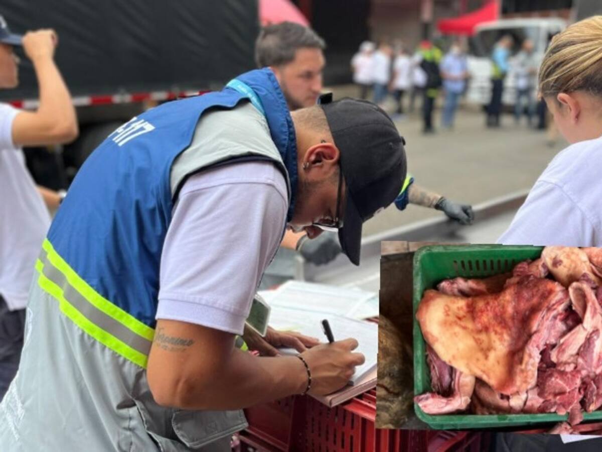 Incautaron una tonelada de carne en mal estado en el Centro de Medellín