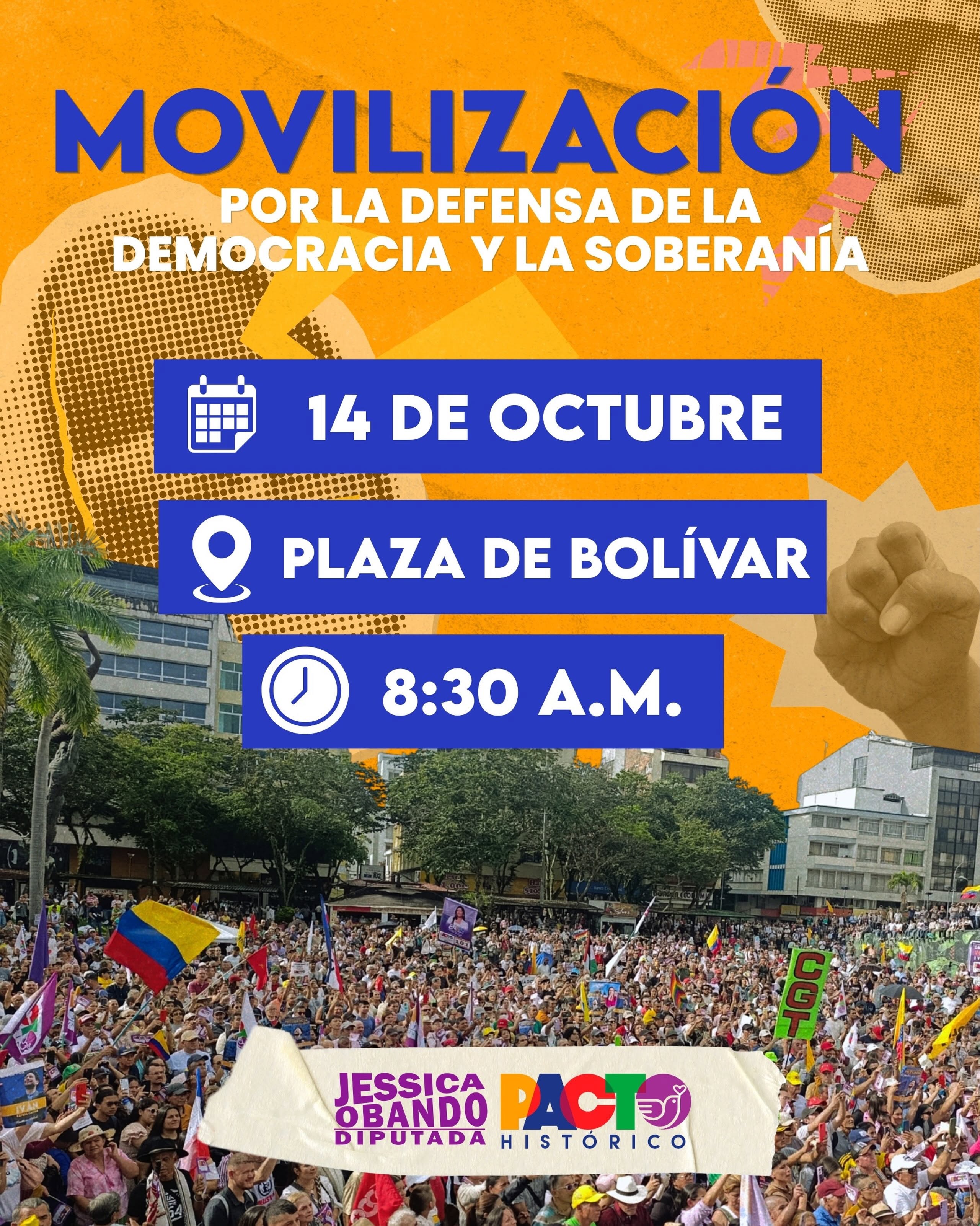 Convocatoria de movilización este miércoles 14 de octubre en Armenia. Foto: Cortesía Facebook Jessica Obando