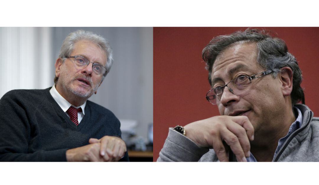 Santiago Montenegro, presidente de Asofondos y Gustavo Petro, candidato presidencial. 