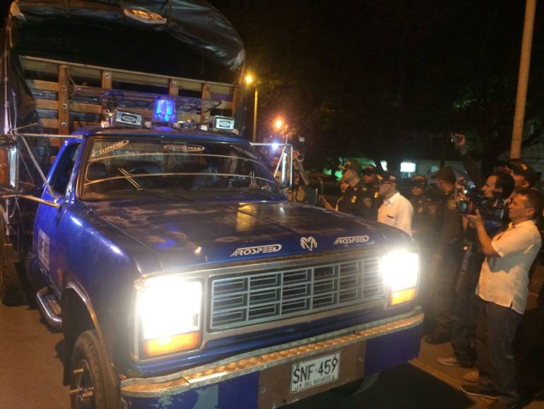 Camión transportando material electoral hacia Venezuela