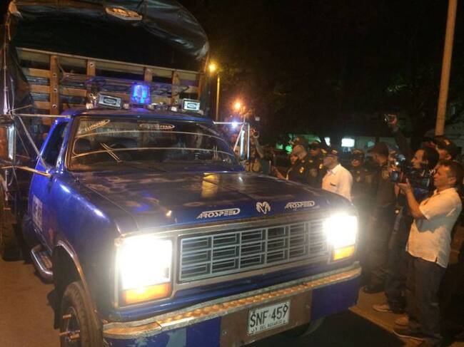 Camión transportando material electoral hacia Venezuela