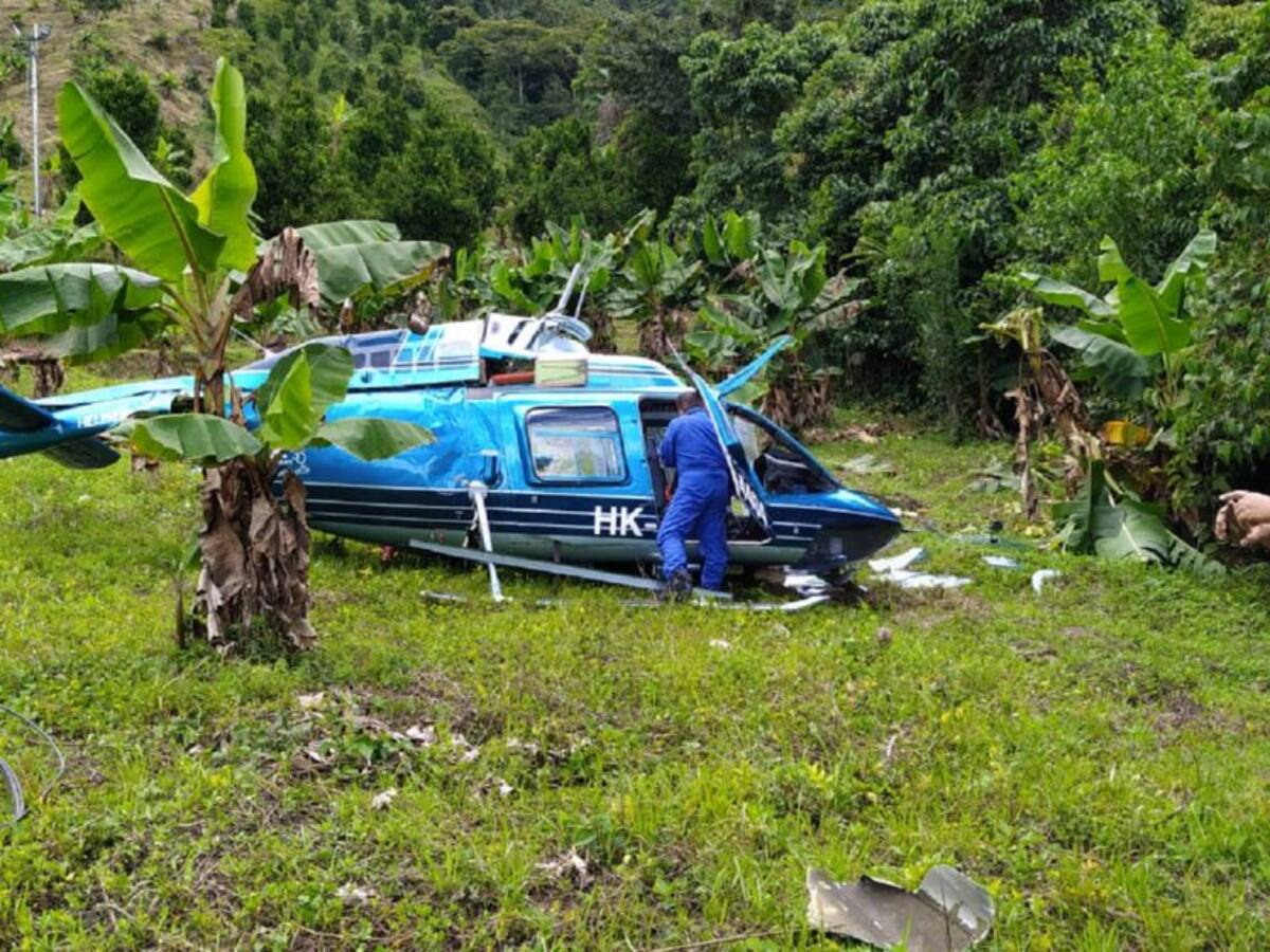En Cañasgordas se accidentó un helicóptero transportador de valores