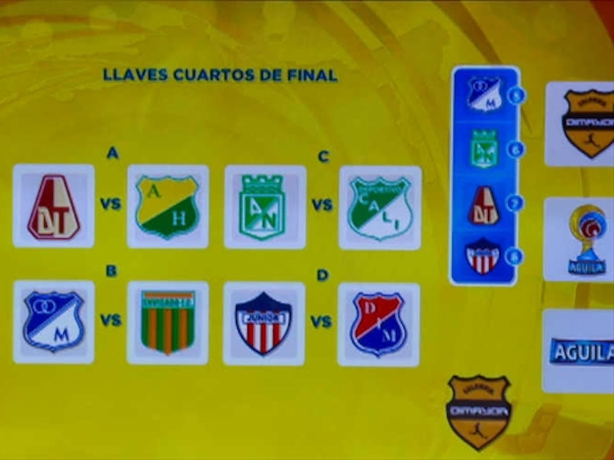 Programación de la primera fecha de los cuartos de final de la Liga Águila