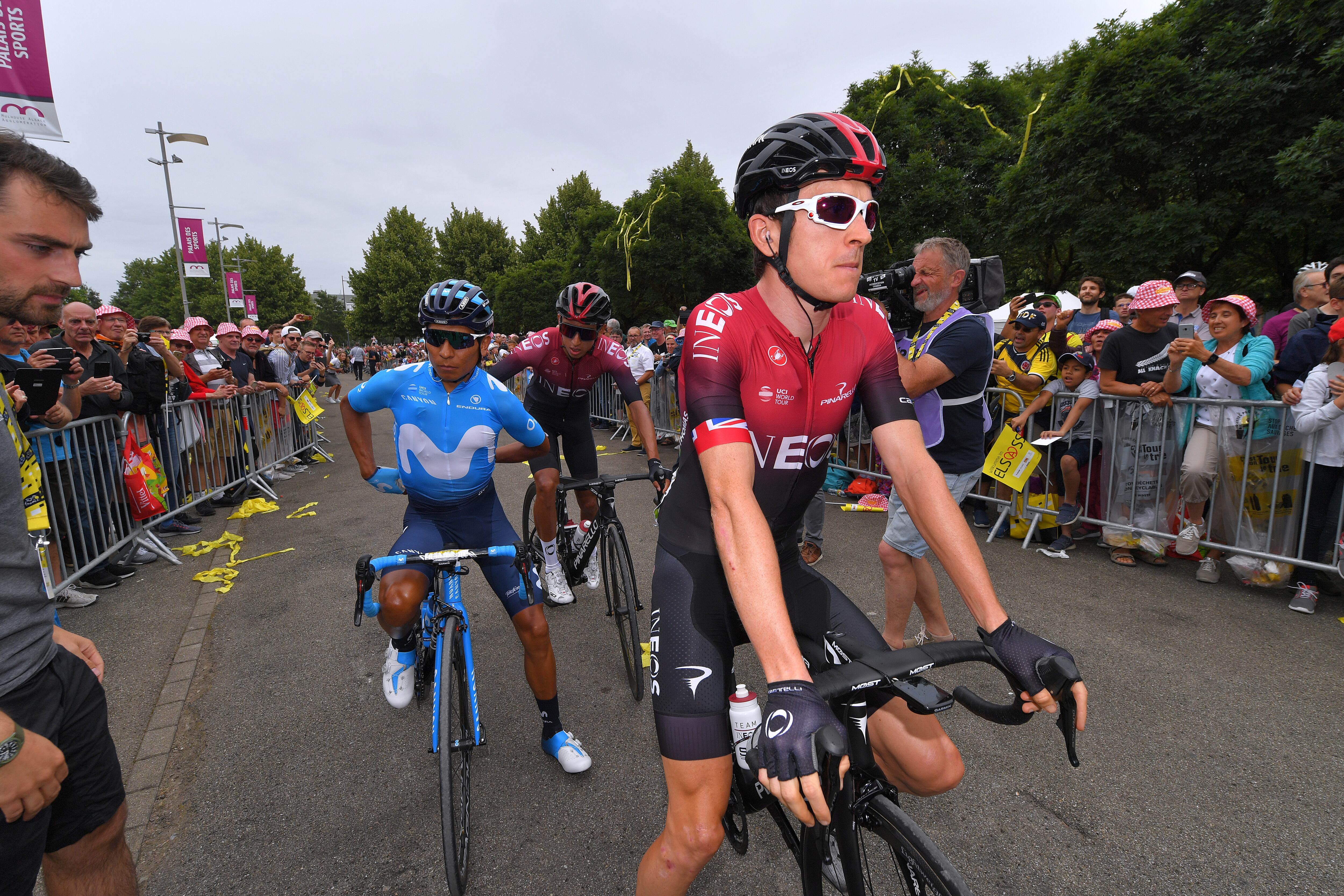 Nairo Quintana junto a Geraint Thomas en el Tour de Francia en el 2019. (Photo by Tim de Waele/Getty Images)