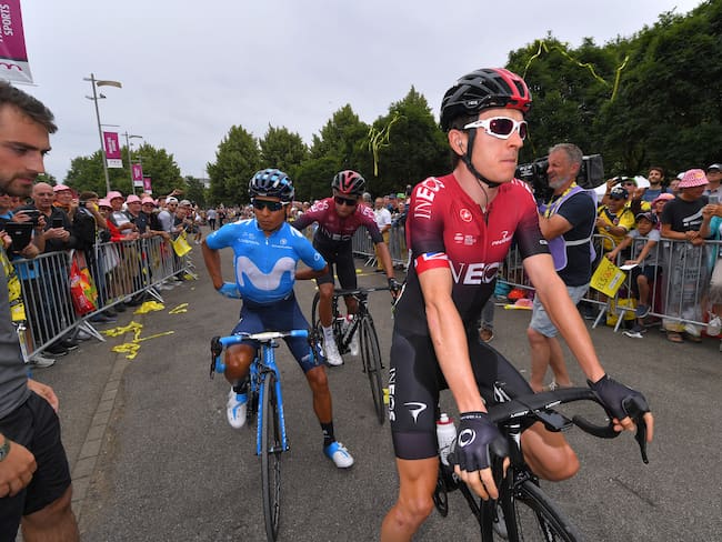 Nairo Quintana junto a Geraint Thomas en el Tour de Francia en el 2019. (Photo by Tim de Waele/Getty Images)