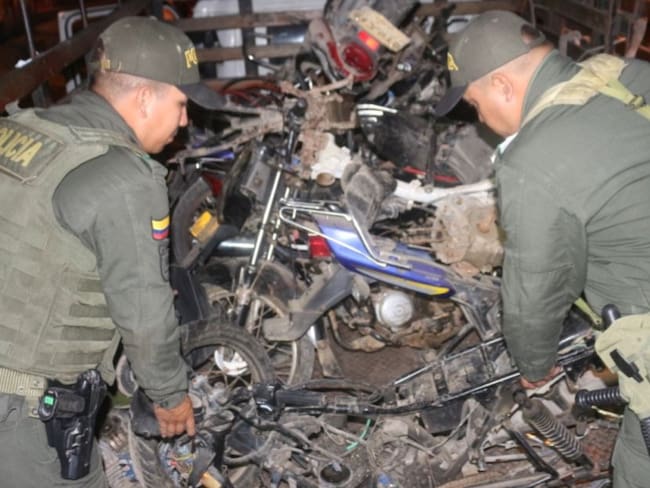 Desmantelan desguazadero de motos hurtadas en una vivienda de Cartagena