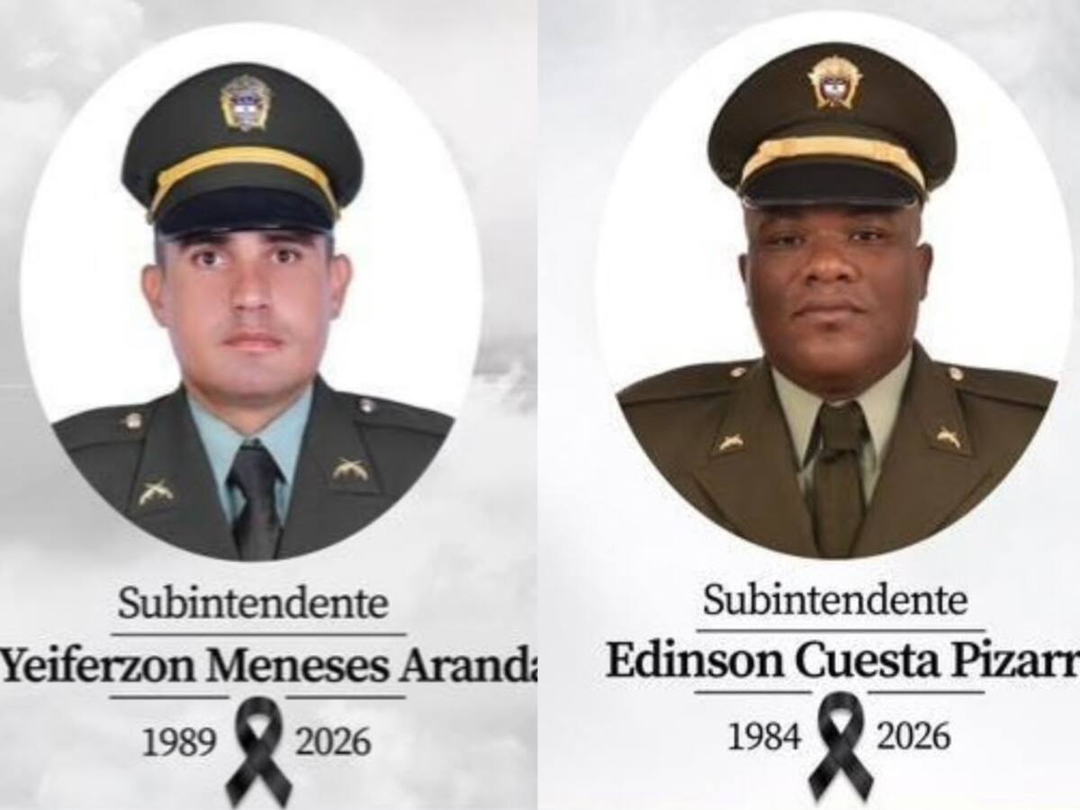 Identifican a los dos policías asesinados en una emboscada con fusil en Ataco, Tolima