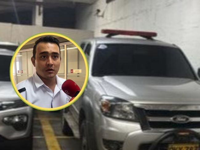 Exfuncionario de la gobernación Bryant Naranjo y camioneta oficial de la gobernación del Quindío