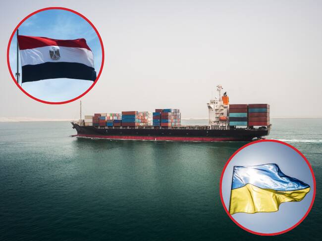 Imagen de referencia | Barco con carga - Bandera Egipto - Banderea Ucrania: Getty Images.