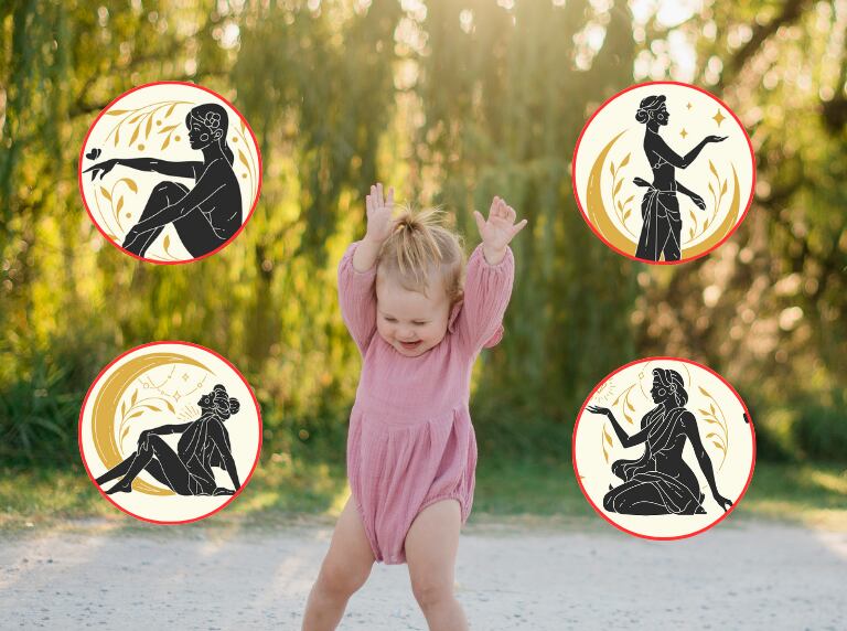 Niña feliz en un campo abierto / Imágenes de diosas griegas (Getty Images)