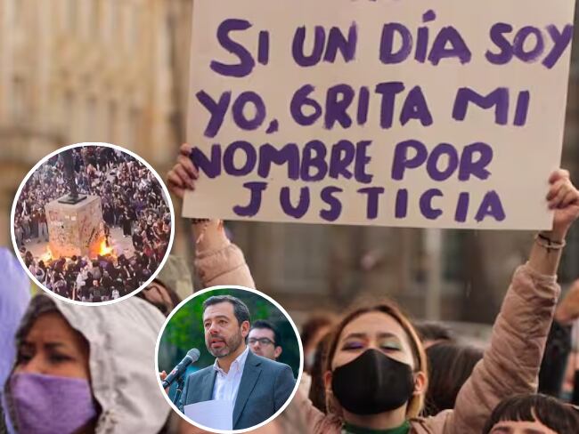 Alcalde de Bogotá pide judicializar a responsables de actos vandálicos durante las marchas del 8M