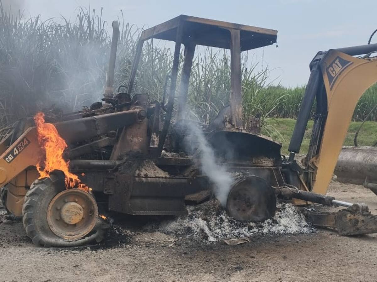 Ataque contra maquinaria agrícola en el norte del Cauca
