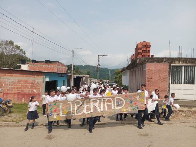 Marcha en contra del secuestro en zona rural de Sardinata / Foto: Cortesía