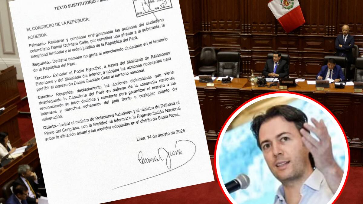 Congreso de Perú declara persona no grata a Daniel Quintero