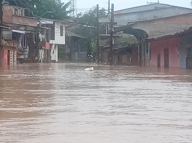 Barrios inundados en Zaragoza, Antioquia