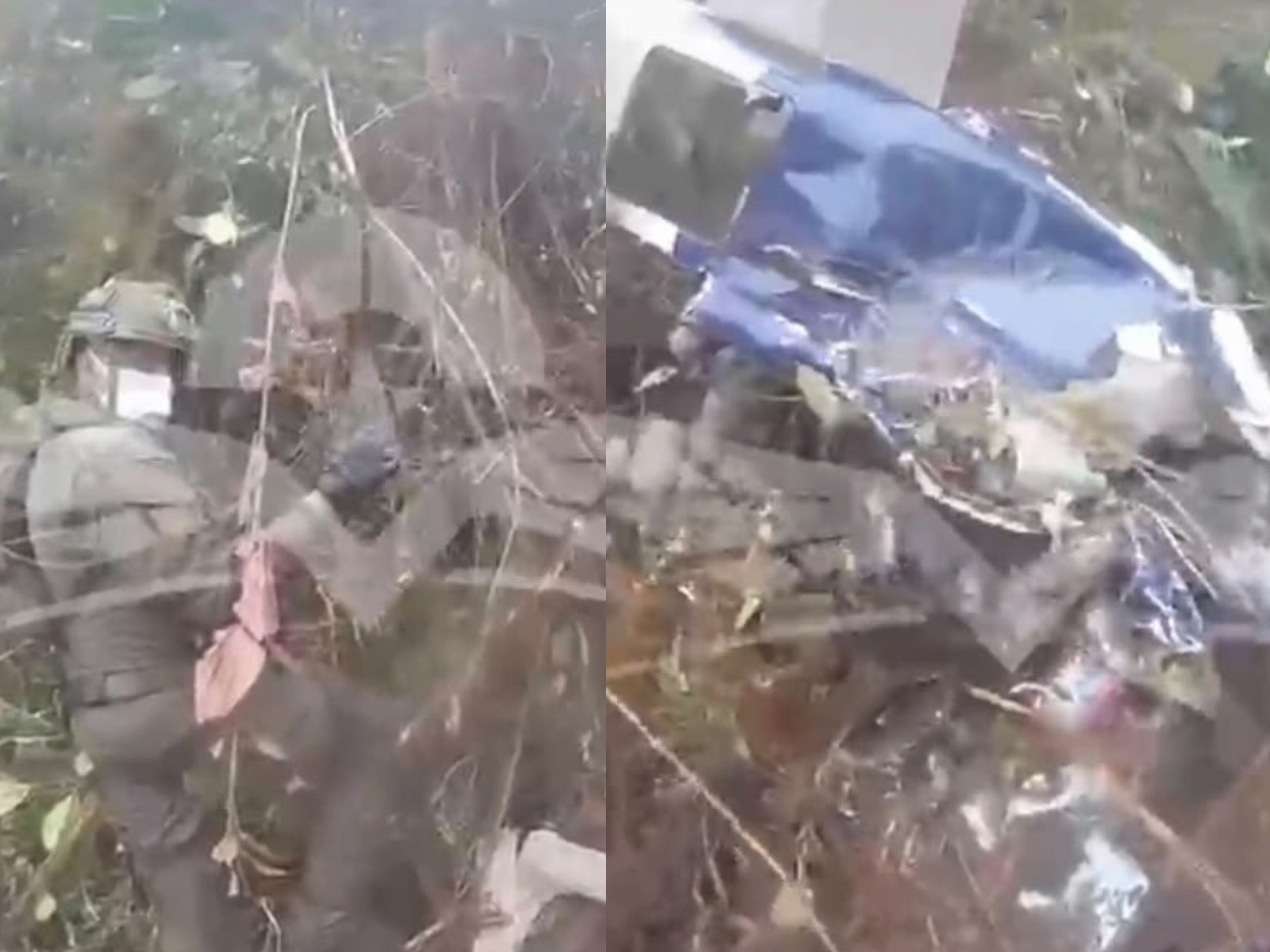 Extracción de cuerpos de la avioneta accidentada en Chocó. Foto: FAC.