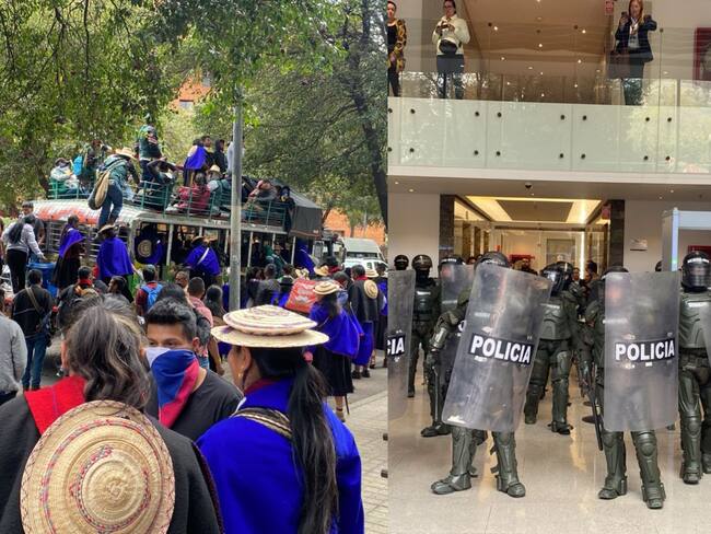 Toma de la minga indígena a Revista Semana | Fotos: Suministradas