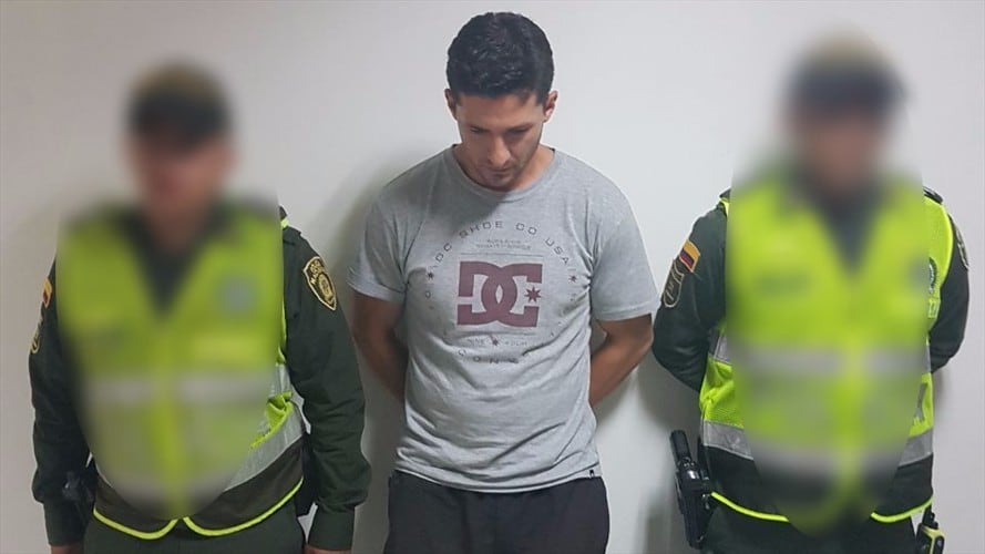 Capturan en Palmira a alias 'Cacerolo'. Foto: Cortesía Policía