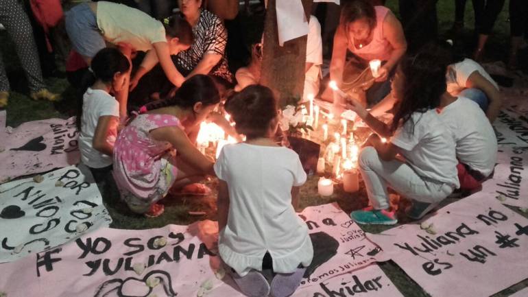 Plantón en Barranquilla,  por el homicidio de la niña Yuliana Samboní