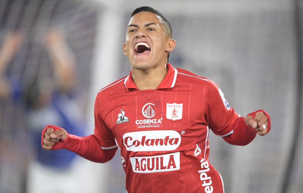 Cristian Barrios, jugador del América de Cali. (Photo by Daniel Munoz/VIEWpress)