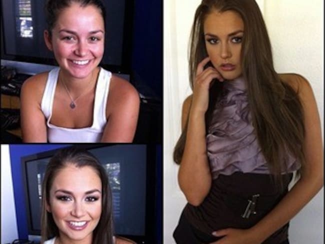 Famosas actrices porno con y sin maquillaje