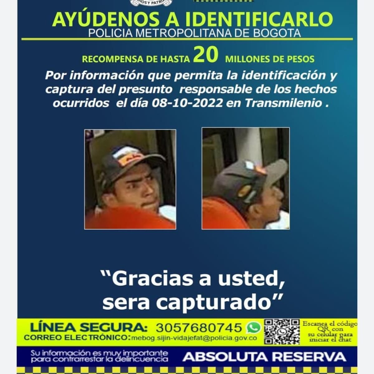 Se conoció el nombre del asesino del joven de 15 años en Transmilenio
