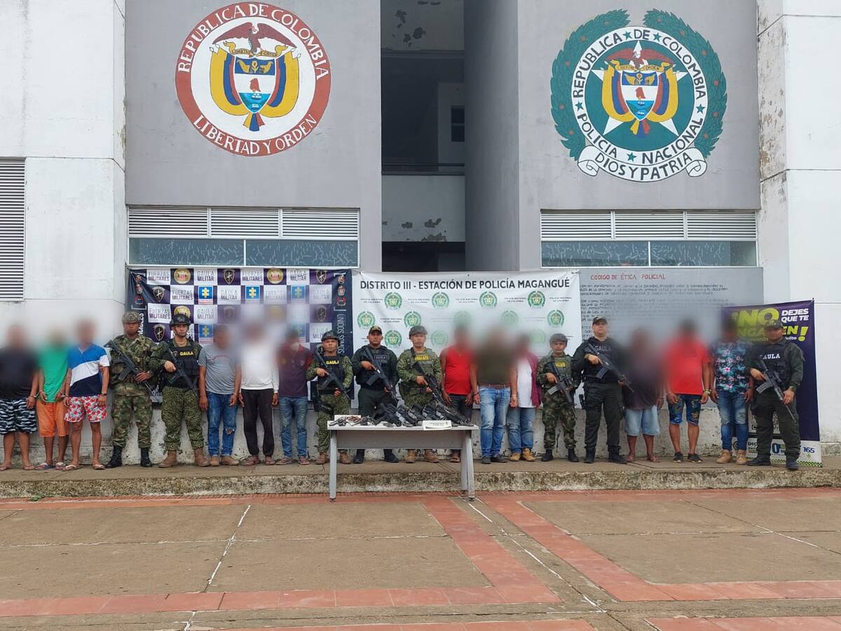 Capturados 13 presuntos extorsionistas de las AGC en el sur de Bolívar