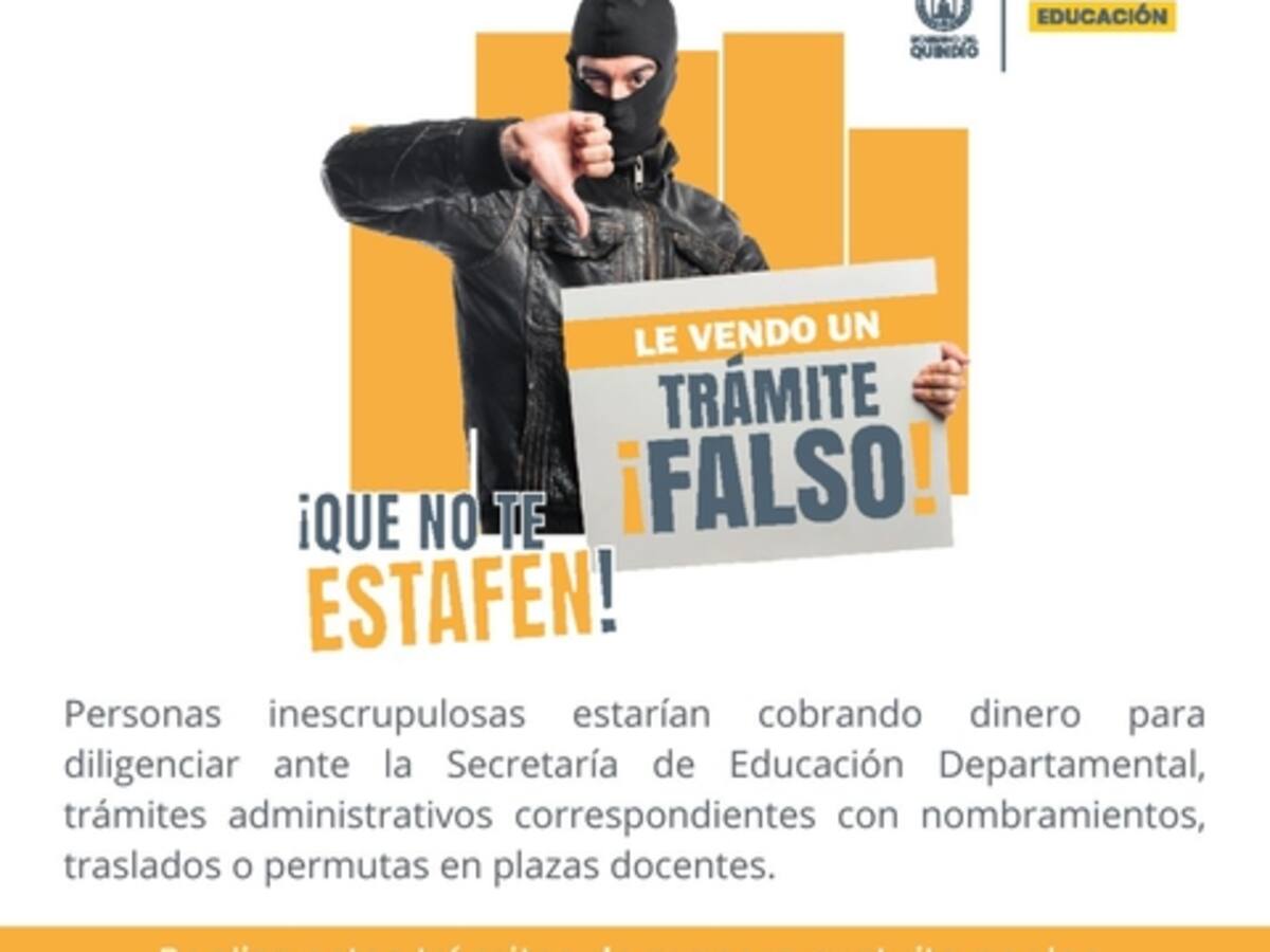Ojo lo estafan, piden 8 millones de pesos por ocupar plazas docentes en gobernación del Quindío