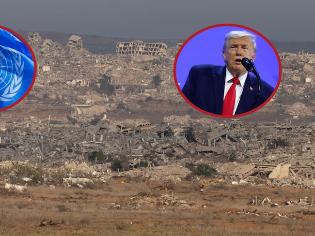 Donald Trump. Foto: Chip Somodevilla.Franja de Gaza. Foto: Amir Levy.
ONU. Foto: Getty Images.