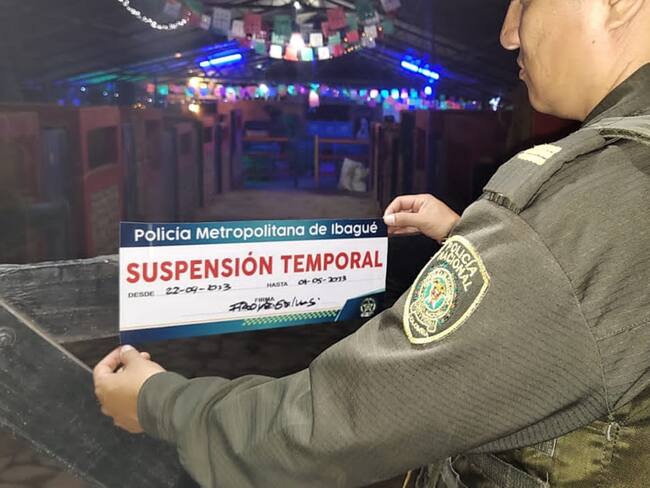 Cierre de un establecimiento en Ibagué