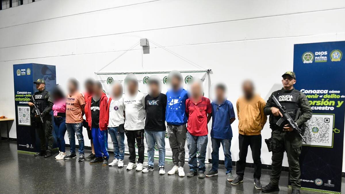Capturaron 12 integrantes de una banda dedicada a la extorsión y el secuestro en Medellín