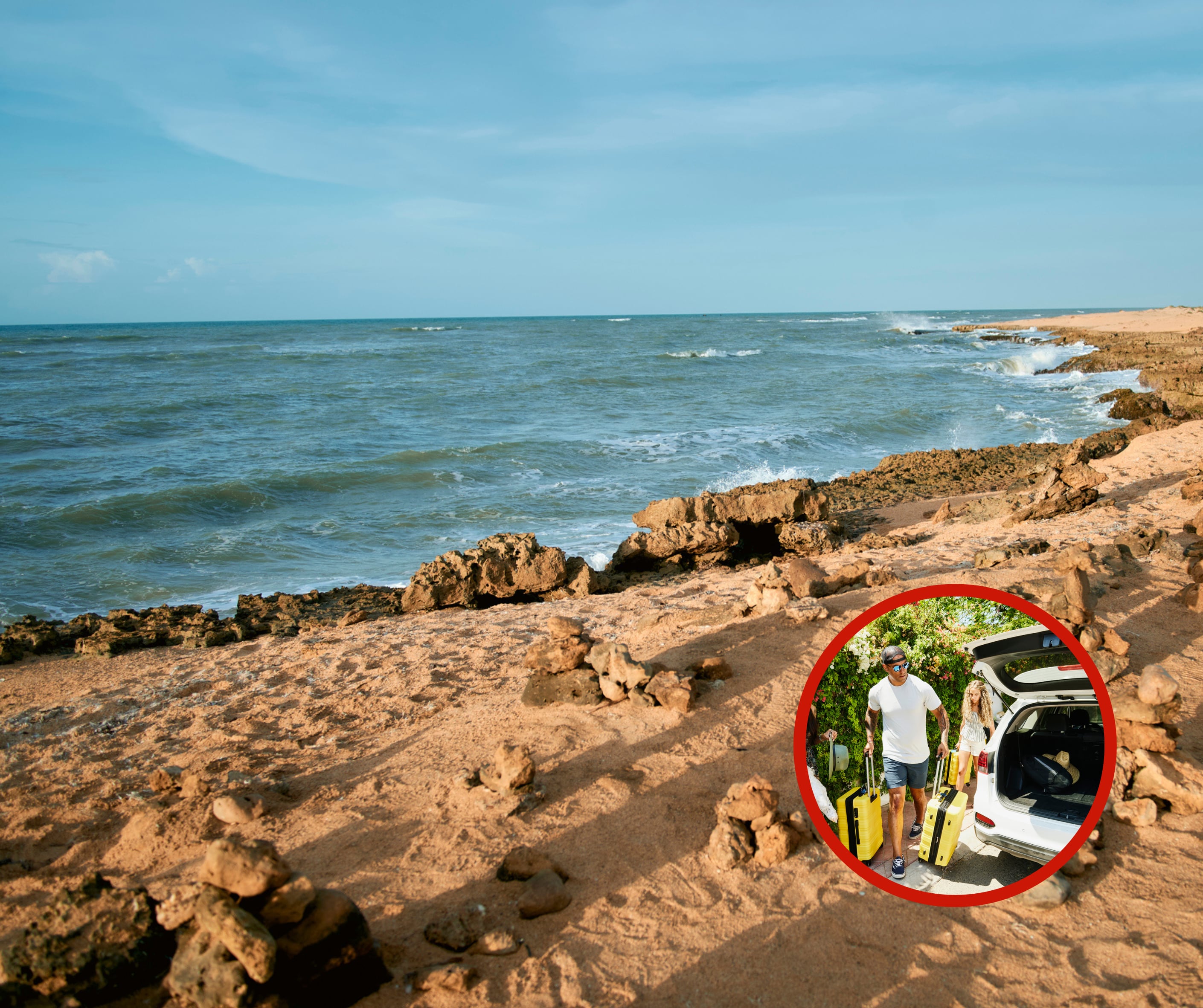 Punta Gallinas, La Guajira y familia empacando maletas en un vehículo (Fotos vía Getty Images)