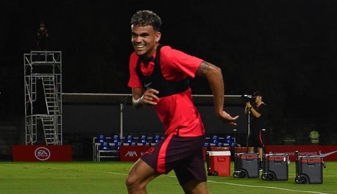 Luis Díaz en la pretemporada del Liverpool