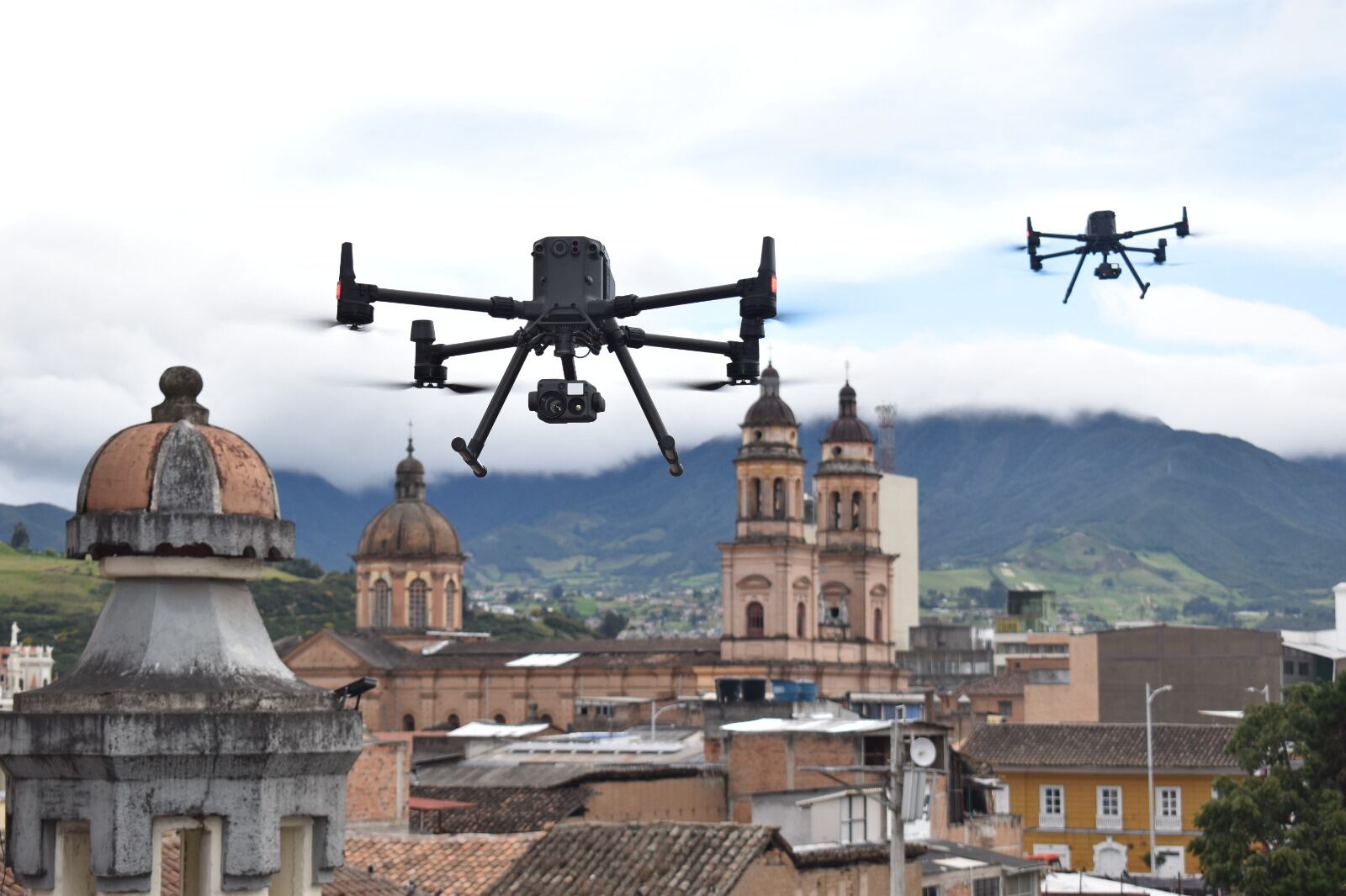 Vigilancia mediante drones. Foto: Alcaldía de Pasto