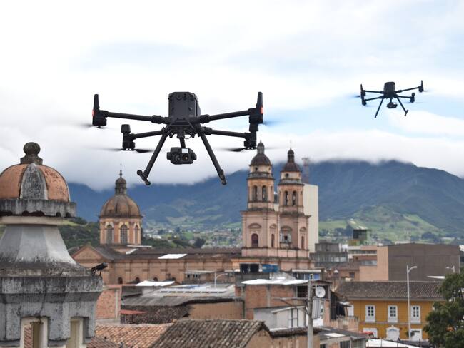 Vigilancia mediante drones. Foto: Alcaldía de Pasto