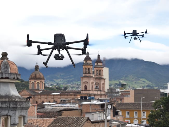Vigilancia mediante drones. Foto: Alcaldía de Pasto