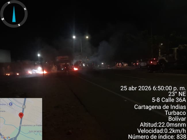 Protesta por falta de agua en zona de conurbación generó congestión vehicular en Cartagena