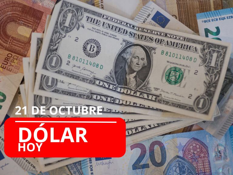 Billetes de 1 dólar y billetes de 20 euros / foto vía Getty Images