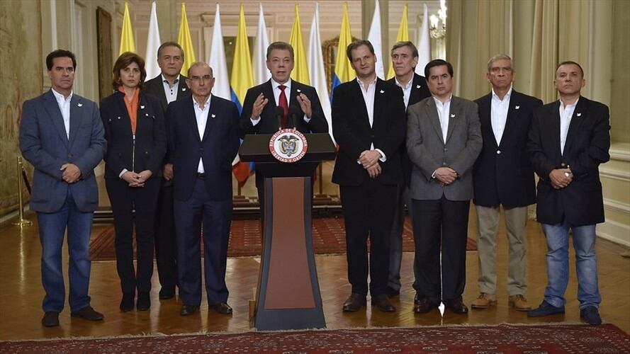 El presidente de la República, Juan Manuel Santos, durante la alocución por los resultados del plebiscito. Foto: Colprensa/Presidencia