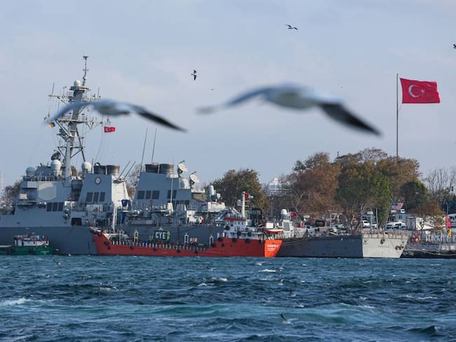 Barco de guerra estadounidense en las costas de Turquía.    Foto: Getty 
